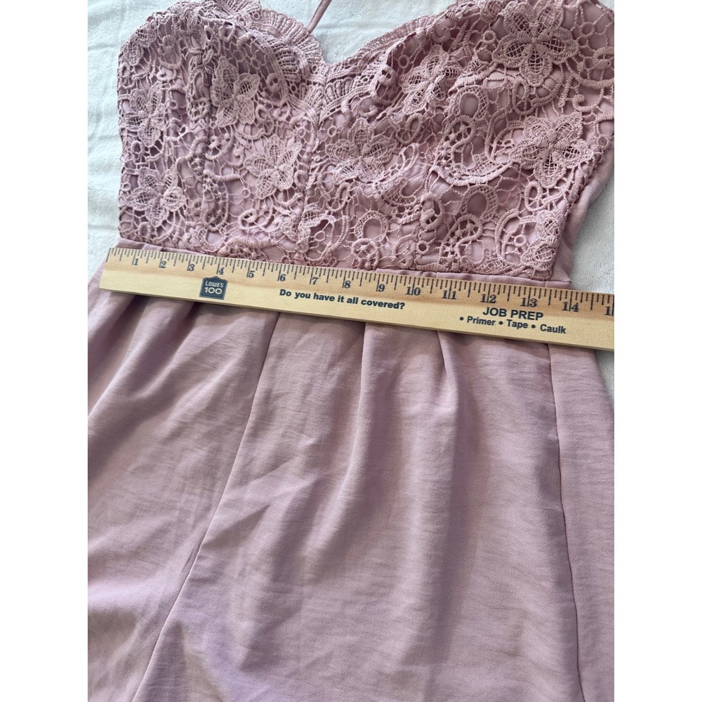 Blashe Women's Lace Bodice Romper - Light Pink - Sleeveless - Size L - Picture 6 of 9